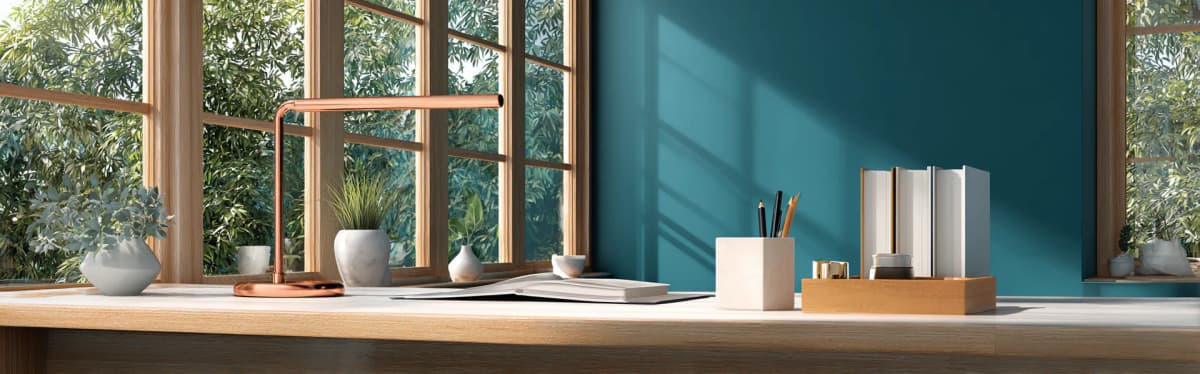 Čist radni prostor sa prirodnim svetlom — simbolizuje jasno planiranje