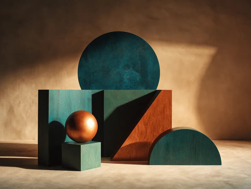 Geometrijski oblici koji simbolizuju ravnotežu i proporciju — kalkulator alimentacije