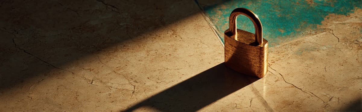 Senka katanca na kamenu — simbolizuje zaštitu privatnosti