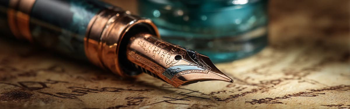 Vrh pera na pergamentu — simbolizuje uslove i pravila