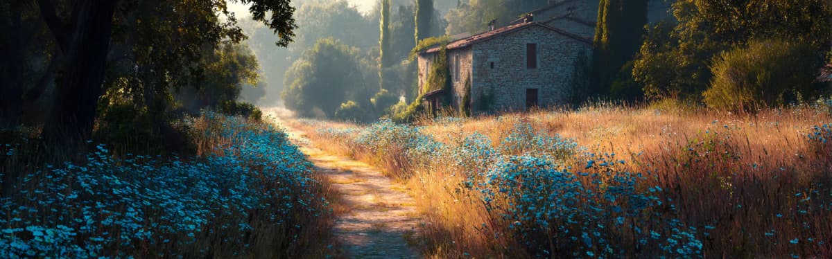 Mirna jutarnja staza kroz livadu — simbolizuje brigu i stabilnost